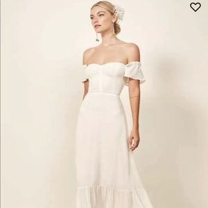 like new reformation butterfly dress ivory size 2